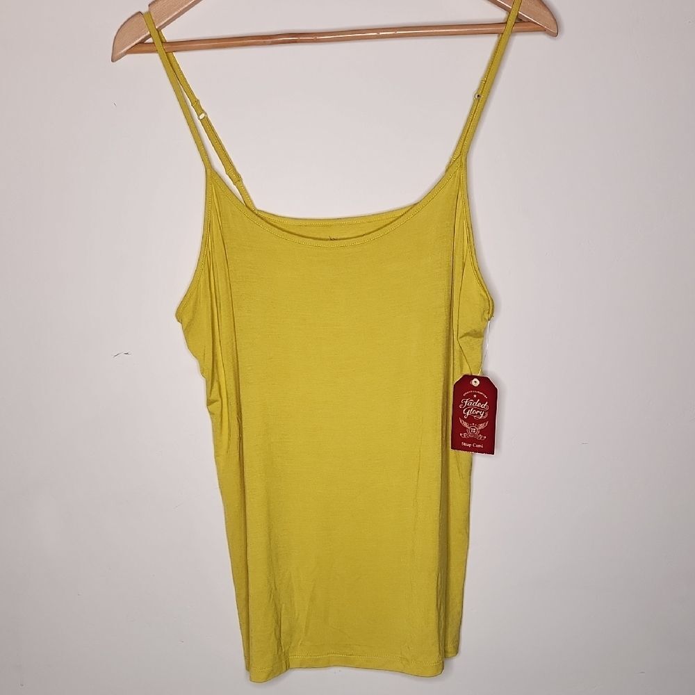Faded Glory Yellow Spaghetti Strap Tank Top Women's XL NWT!